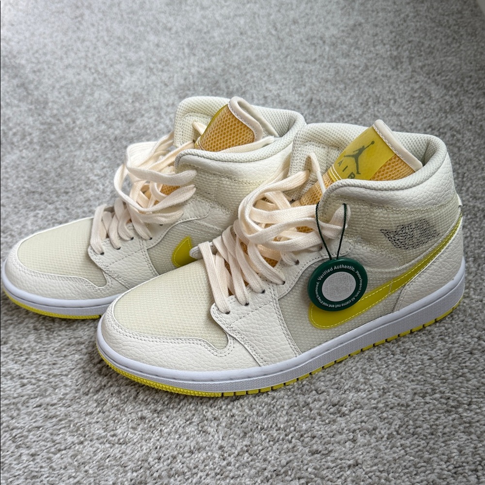 Nike Air Jordan 1 Mid SE Voltage Yellow NWOB women’s 8.5